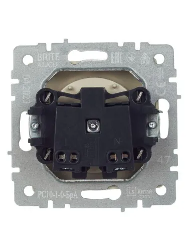 Розетка BRITE РС10-1-0-БрА 10А без заземл. без защ. шторок механизм алюм. IEK BR-R10-10-K47 фото 4