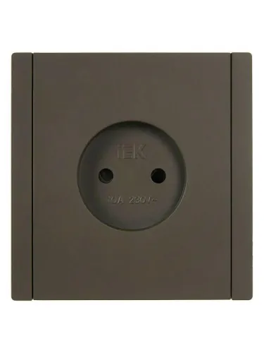 Розетка 1-м СП FORTE&PIANO FP317 10А без заземл. защ. шторки винт. крепл. сер. IEK FP-R13-10-K03 фото 2