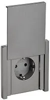 Розетка СП FORTE&PIANO16А IP44 FP519 с заземл. защ. шторки с крышкой безвинт. крепл. сталь IEK FP-R16-16-1-44-K46