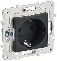 Розетка SKANDY 16А с заземл. защ. шторки SK-R04G графит IEK SK-R14-16-K53