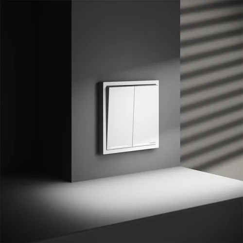 Выключатель 2-кл. СП S70 10А с подсветкой механизм бел. матов. Voltum VLS020202 фото 6