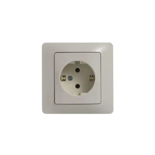 Розетка 1-м СП Glossa 16А IP20 с заземл. в сборе беж. SE GSL000242 фото 7