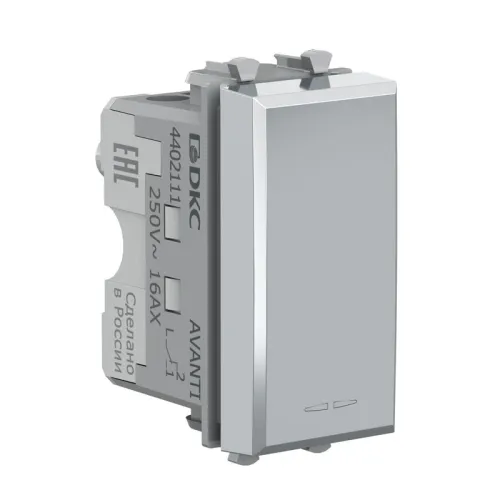 Кнопка модульная 1мод. "Avanti" "Закаленная сталь" DKC 4404151 фото 4