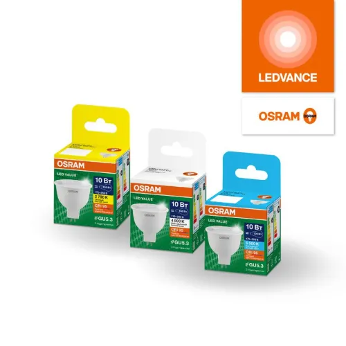 Лампа светодиодная LED G4 Value LVMR1675 7W/940 CRI95 7Вт 4000К 700лм рефлектор прозр. GU5.3 170-250В OSRAM 4610590510030 фото 2