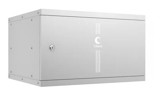 Шкаф телекоммуникационный настенный разборный LIGHT WSC-05D-6U55/45m 19дюйм 6U дверь метал. сер. Cabeus 10173c