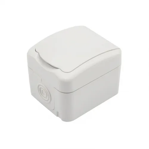 Розетка 1-м ОП Mini OG с заземл. керамика IP54 бел. Kranz KR-78-0605