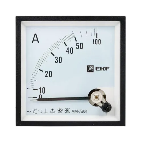Амперметр аналоговый AM-A961 на панель 96х96 квадрат. вырез 50А прям. подкл. EKF am-a961-50/ama-961-50 фото 2