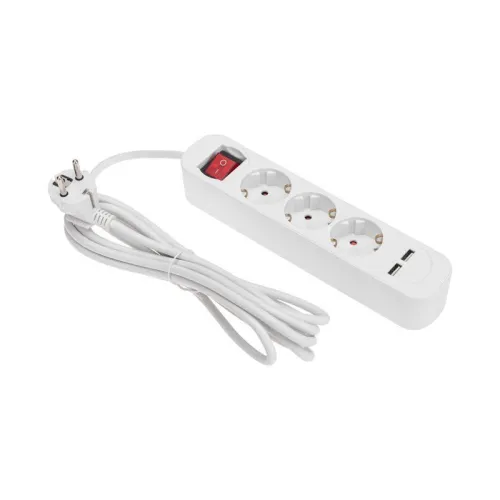 Удлинитель 3х3м с заземл. STANDARD 2хUSB 3х1кв.мм с выкл. бел. Rexant 13-4016 фото 5