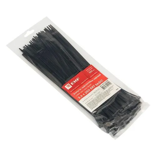 Хомут кабельный 3.6х250 нейл. черн. (уп.100шт) EKF plc-cb-3.6x250 фото 3
