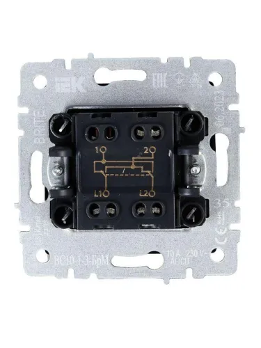 Выключатель перекрестный 1-кл. СП BRITE 10А ВС10-1-3-БрМ механизм маренго IEK BR-V13-0-10-K35 фото 5