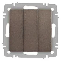 Выключатель 3-кл. СП Accent 6-106-08 10А IP20 250В AL/CU бронза Intro Б0063547