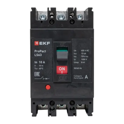 Выключатель автоматический 3п 10А 15кА LS63 ProPact EKF mccb-63-15-3-10-ls фото 10