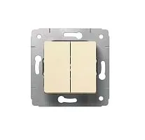 Выключатель 2-кл. СП Cariva 10А IP20 250В авт. клеммы механизм сл. кость Leg 773758