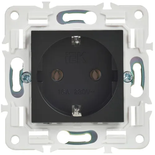 Розетка SKANDY 16А с заземл. без защ. шторок SK-R05Bl черн. IEK SK-R11-16-K02 фото 3