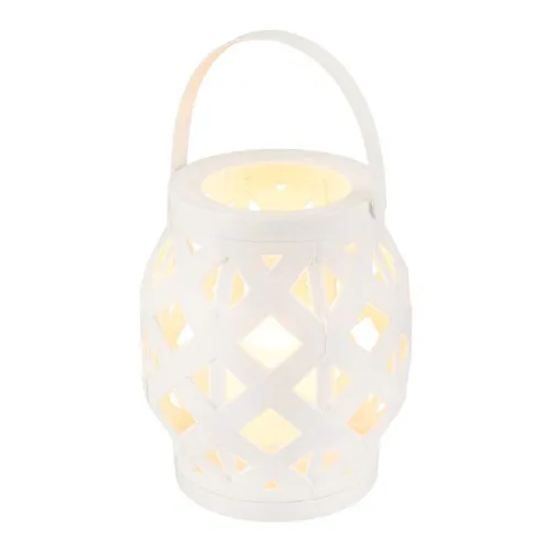 Фонарь декоративный 14х14х16.5см тепл. бел. со свечкой корпус плетеный бел. Neon-Night 513-057 фото 6