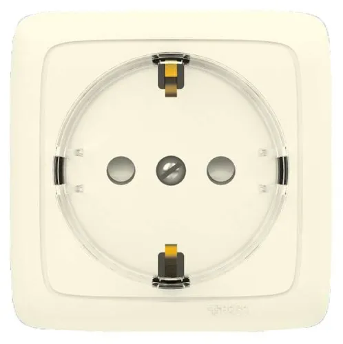 Розетка 1-м ОП Альфа 16А IP20 250В с заземл. защ. шторки с изолир. пластиной (стакан) сл. кость HEGEL РА16-174-01