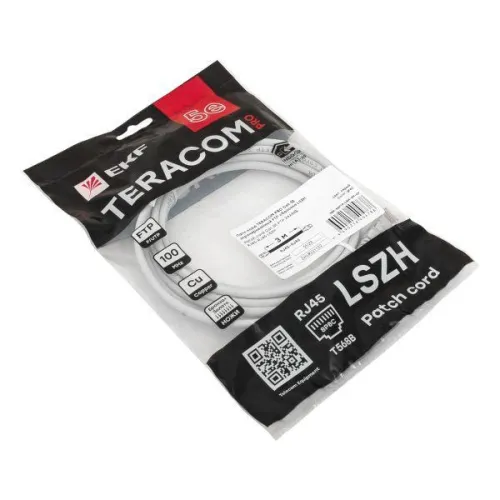 Патч-корд кат.5E FTP экранир. LSZH сер. 3.0м TERACOM PRO EKF TRP-5EFTP-LSH-3M-GY фото 4