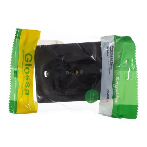 Розетка 2-м Glossa 16А с заземл. в сборе шоколад SE GSL000824 фото 6