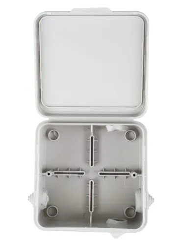 Коробка распаячная ОП 100х100х50 IP54 КМ41256 откид. крышка 8 вводов (7035) IEK UKO31-100-100-050-K03-54 фото 2