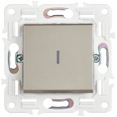 Выключатель проходной 1-кл. SKANDY 10А SK-V08Sh с индикацией шампань IEK SK-V12-1-10-K37 фото 2