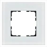 Рамка 1-м G-Glass стекло бел. White Glass Jasmart G1001GW