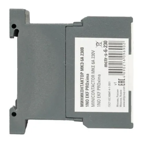 Мини-контактор МКЭ 6А кат. 230В AC 1НО PROxima EKF Mctr-s-6-230 фото 4