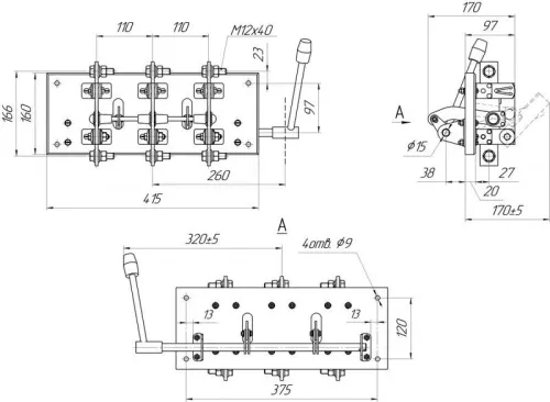 Рубильник РБ-6 (36) 630А правый ВЭМЗ ЦБ-00004784 фото 3