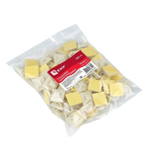 Площадка самоклеящаяся 20х20мм бел. (уп.100шт) EKF plc-20x20 фото 4
