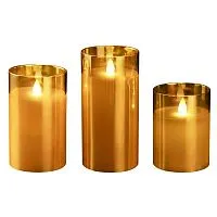 Свеча декоративная CL7-SET3-gd с пультом 3хAAA для каждой свечи (не в компл.) зол. (уп.3шт) ФАZА 5018822