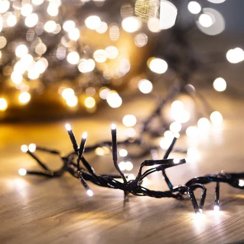 Гирлянда светодиодная "Кластер LED" 3м 288LED тепл. бел. 14Вт IP20 провод ПВХ темн. зел. Neon-Night 303-626 фото 3