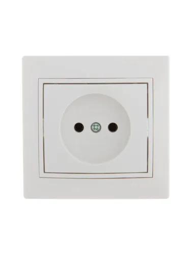 Розетка 1-м СП Mira 16А IP20 без заземл. с бел. вставкой керамика бел. LEZARD 701-0202-121