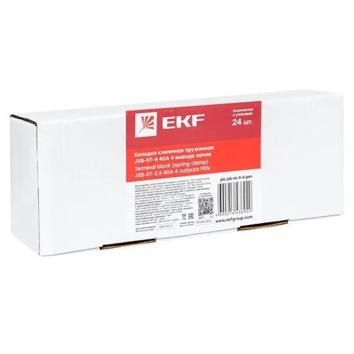 Колодка клеммная ST-4 4 вывода земля пружинная EKF plc-jxb-st-4-4-pen фото 2