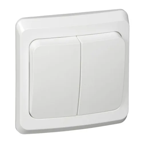 Выключатель 2-кл. СП Этюд 10А IP20 с подсветкой бел. SE BC10-006B