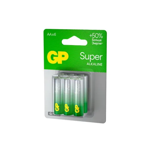 Элемент питания алкалиновый AA/LR6 1.5В Super Alkaline G-Tech 15AA21-2CRSBC6 36/720 (блист.6шт) GP 1228 фото 4