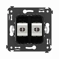 Розетка компьютерная 2-м СП Avanti "Черный квадрат" RJ45 кат.6 без шторок экранир. механизм DKC 4402794