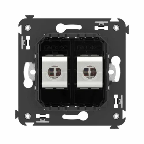 Розетка компьютерная 2-м СП Avanti "Черный квадрат" RJ45 кат.6 без шторок экранир. механизм DKC 4402794