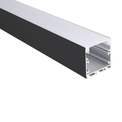 Профиль накладной PAL 3535-BLACK (комплект 2м 2глухих заглушки рассеиватель матов. 4клипсы крепежных) 2м анод. Pro JazzWay 5059054 фото 2