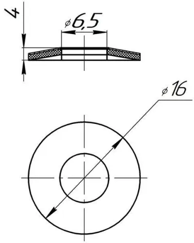 Шайба EPDM для кровельных саморезов 6.3х16мм EKF shkr6.3x16 фото 2