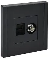 Розетка 2-м TV+RJ45 кат.6 FORTE&PIANO FP137 черн. IEK FP-AK20-2-K02