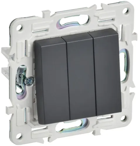 Выключатель 3-кл. SKANDY 10А SK-V11T титан IEK SK-V30-0-10-K48