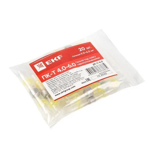 Гильза термоусаживаемая ПК-Т 4.0-6.0 под пайку (уп.20шт) EKF pk-t-6.0 фото 3