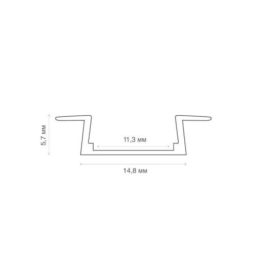 Комплект врезного алюм. профиля с рассеив. 22х6мм 1м черн. Rexant 146-405-2 фото 3