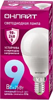 Лампа светодиодная 90 422 OLL-G45-9-230-6.5K-E14-FR (PRO 90-240В) ОНЛАЙТ 90422