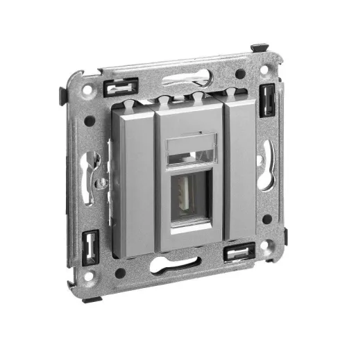 Розетка USB 2.0 1-м СП Avanti "Закаленная сталь" тип А-А DKC 4404403 фото 4