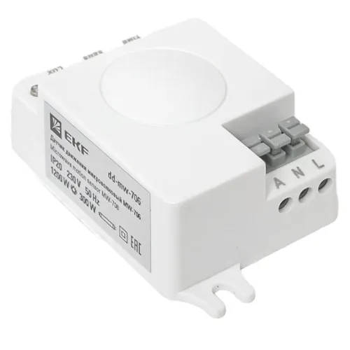 Датчик движения микроволновый MW-706 1200Вт 360град. до 10м IP20 бел. EKF dd-mw-706 фото 2