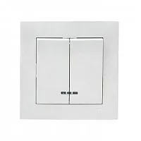 Выключатель 2-кл. СП Валенсия 10А IP20 с индикатором бел. PROxima EKF EWV10-123-10