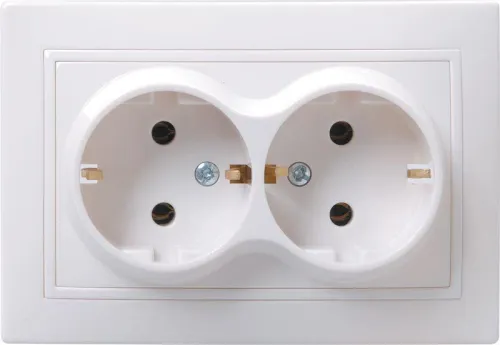 Розетка 2-м СП Кварта РС12-3-КБ 16А IP20 с заземл. без защ. шторок бел. GENERICA ERK24-K01-16-DM