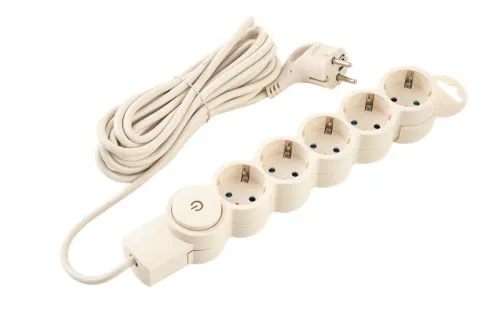 Фильтр сетевой 5х5м с/з с выкл 2кВт 10А/2 сл. кость Duwi 32573 4 фото 3