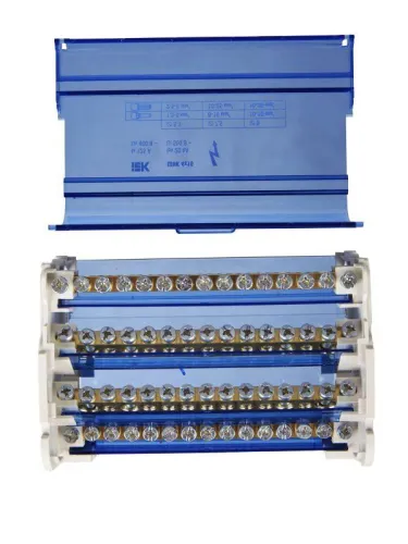 Шина на DIN-рейку в корпусе (кросс-модуль) ШНК 4х15 3L+PEN IEK YND10-4-15-125 фото 5