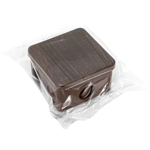 Коробка распаячная КМР-030-031 с крышкой 80х80х50 7 мембранных вводов IP54 темн. дерево PROxima EKF plc-kmr-030-031-t фото 2